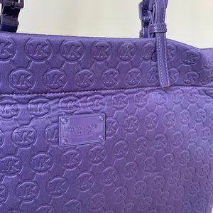 Michael Kors Purple Monogram Neoprene Tote and tablet cover